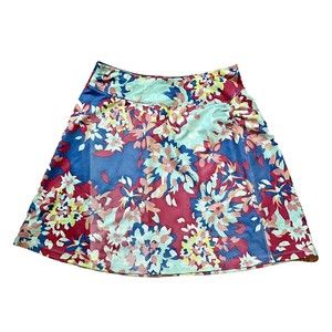 REI Women’s Athletic Floral Stretch Skater Skirt Zipper Pocket Size Small